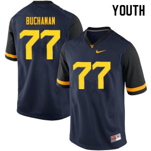 Youth West Virginia Mountaineers Daniel Buchanan #77 Navy Stitch Jersey 832870-341