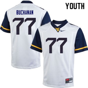 Youth West Virginia Mountaineers Daniel Buchanan #77 White Stitched Jerseys 293542-683