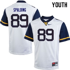 Youth West Virginia Mountaineers Dillon Spalding #89 Stitched White Jersey 822627-298
