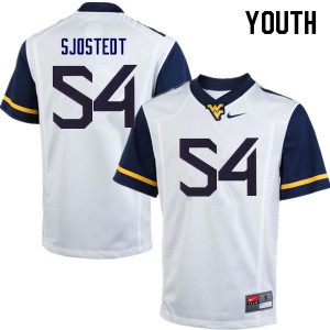 Youth West Virginia Mountaineers Eric Sjostedt #54 Stitched White Jersey 130168-167