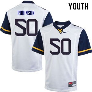 Youth West Virginia Mountaineers Jabril Robinson #50 White Official Jersey 964835-472