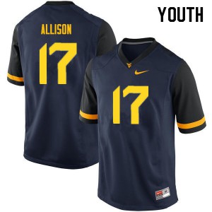 Youth West Virginia Mountaineers Jack Allison #17 Player Navy Jersey 844303-473
