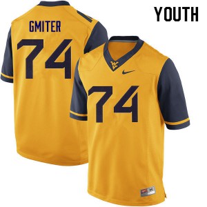 Youth West Virginia Mountaineers James Gmiter #74 Yellow Football Jerseys 179604-441