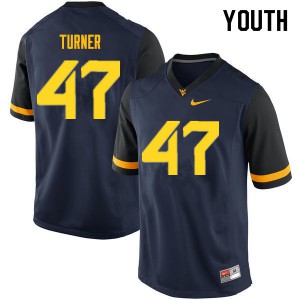Youth West Virginia Mountaineers Joseph Turner #47 Official Navy Jerseys 324936-732