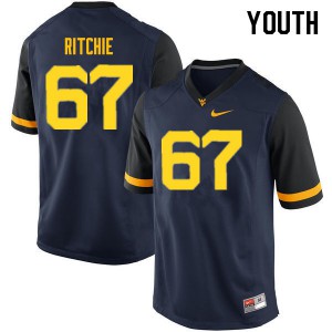 Youth West Virginia Mountaineers Josh Ritchie #67 Stitched Navy Jersey 631015-262