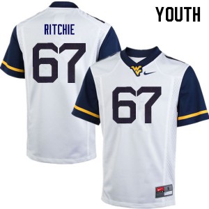 Youth West Virginia Mountaineers Josh Ritchie #67 White Stitched Jersey 805199-289