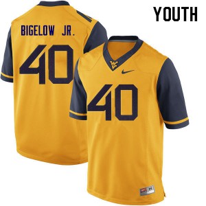 Youth West Virginia Mountaineers Kenny Bigelow Jr. #40 Stitched Yellow Jerseys 703600-509