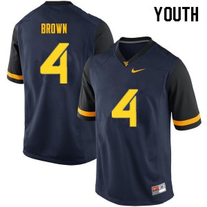 Youth West Virginia Mountaineers Leddie Brown #4 Navy Stitched Jersey 412000-145