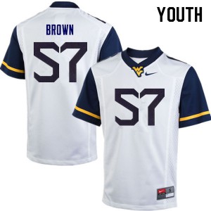 Youth West Virginia Mountaineers Michael Brown #57 Football White Jersey 324044-498