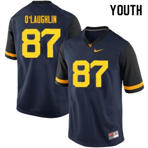 Youth West Virginia Mountaineers Mike O'Laughlin #87 Navy University Jersey 374688-427