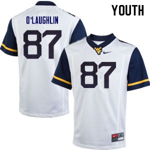 Youth West Virginia Mountaineers Mike O'Laughlin #87 White Football Jerseys 911566-565