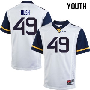 Youth West Virginia Mountaineers Nick Rush #49 Player White Jerseys 214896-245