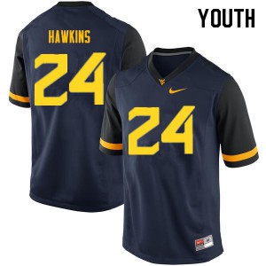 Youth West Virginia Mountaineers Roman Hawkins #24 Player Navy Jersey 855400-250