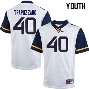 Youth West Virginia Mountaineers Sam Trapuzzano #40 College White Jerseys 456241-622