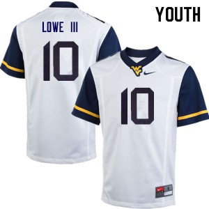 Youth West Virginia Mountaineers Trey Lowe III #10 White Stitched Jersey 350869-410