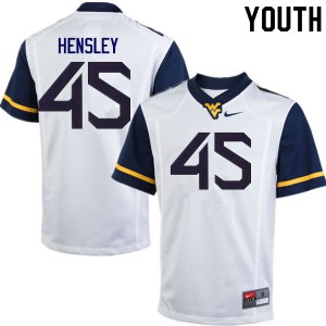 Youth West Virginia Mountaineers Adam Hensley #45 College White Jerseys 886159-701