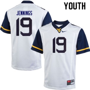 Youth West Virginia Mountaineers Ali Jennings #19 Player White Jerseys 866962-530