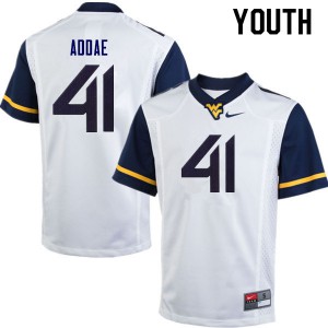 Youth West Virginia Mountaineers Alonzo Addae #41 College White Jerseys 400413-415