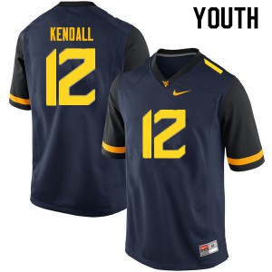 Youth West Virginia Mountaineers Austin Kendall #10 Stitch Navy Jersey 560685-377