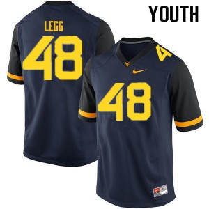 Youth West Virginia Mountaineers Casey Legg #48 Navy Player Jerseys 931237-311