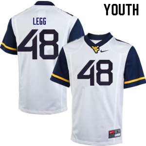 Youth West Virginia Mountaineers Casey Legg #48 Official White Jersey 189255-906