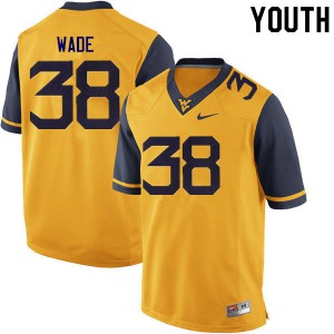 Youth West Virginia Mountaineers Devan Wade #38 Gold Official Jerseys 523860-428