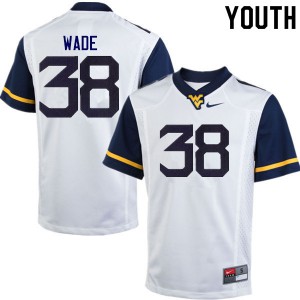 Youth West Virginia Mountaineers Devan Wade #38 Stitched White Jersey 905688-928