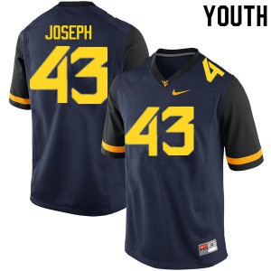 Youth West Virginia Mountaineers Drew Joseph #43 Navy Football Jersey 839360-679