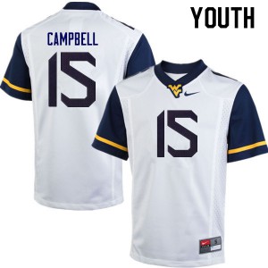 Youth West Virginia Mountaineers George Campbell #15 White Player Jersey 507302-980