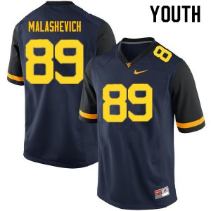 Youth West Virginia Mountaineers Graeson Malashevich #89 Player Navy Jerseys 231107-906