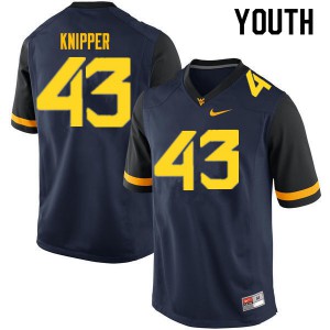 Youth West Virginia Mountaineers Jackson Knipper #43 Navy Stitch Jersey 278043-758