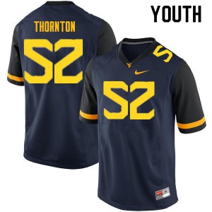 Youth West Virginia Mountaineers Jalen Thornton #52 Embroidery Navy Jersey 626008-280
