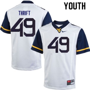 Youth West Virginia Mountaineers Jayvon Thrift #49 White Stitched Jersey 955272-561