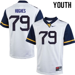 Youth West Virginia Mountaineers John Hughes #79 White Football Jerseys 848845-207