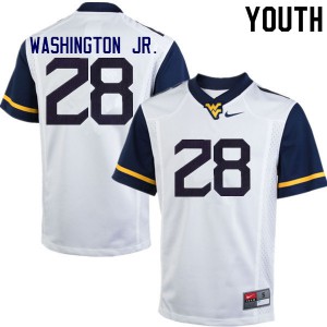 Youth West Virginia Mountaineers Keith Washington Jr. #28 White High School Jerseys 765152-225