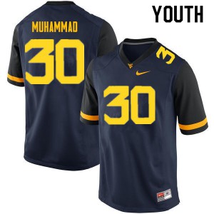 Youth West Virginia Mountaineers Naim Muhammad #30 Navy Embroidery Jerseys 118790-153