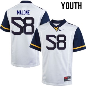 Youth West Virginia Mountaineers Nick Malone #58 White Stitched Jersey 837781-811