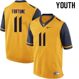 Youth West Virginia Mountaineers Nicktroy Fortune #11 Gold Stitched Jerseys 576908-463