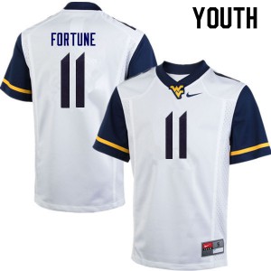 Youth West Virginia Mountaineers Nicktroy Fortune #11 White Official Jersey 146514-222