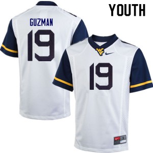 Youth West Virginia Mountaineers Noah Guzman #19 Player White Jersey 104288-831