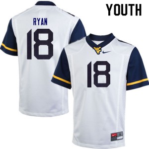 Youth West Virginia Mountaineers Sean Ryan #18 White Football Jersey 364337-105