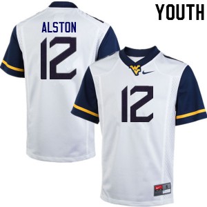 Youth West Virginia Mountaineers Taijh Alston #12 White College Jersey 769771-556