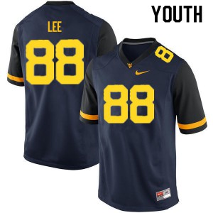 Youth West Virginia Mountaineers Tavis Lee #91 Navy Official Jersey 119577-747