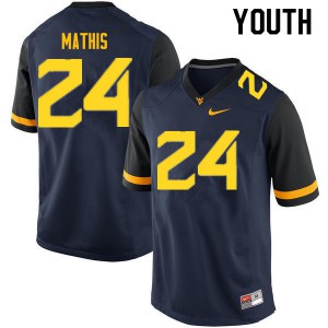 Youth West Virginia Mountaineers Tony Mathis #24 Navy NCAA Jersey 105962-316