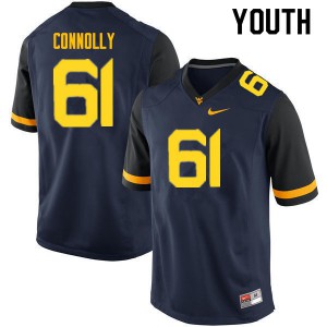Youth West Virginia Mountaineers Tyler Connolly #61 Navy High School Jerseys 648113-397