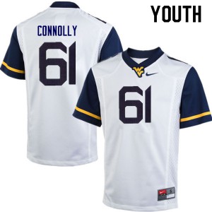 Youth West Virginia Mountaineers Tyler Connolly #61 Embroidery White Jersey 529413-347