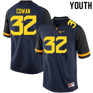 Youth West Virginia Mountaineers VanDarius Cowan #32 NCAA Navy Jerseys 521337-848