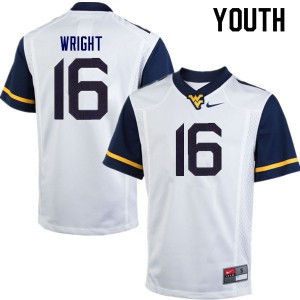 Youth West Virginia Mountaineers Winston Wright #16 NCAA White Jersey 755834-143