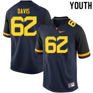 Youth West Virginia Mountaineers Zach Davis #62 Navy Football Jerseys 933155-373