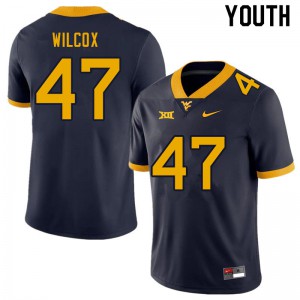 Youth West Virginia Mountaineers Avery Wilcox #47 High School Navy Jerseys 884780-763